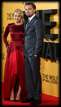 Margot Robbie Leonardo Dicaprio The Wolf on Wall St premiere